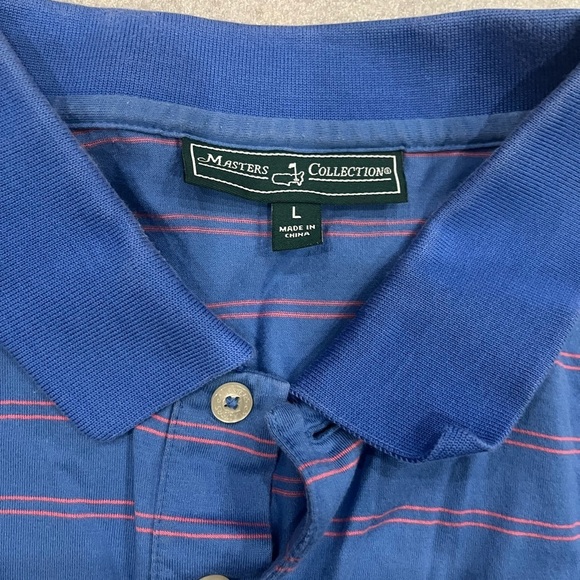 [L]Masters Collection Red Striped Blue Polo Shirt - Picture 3 of 6